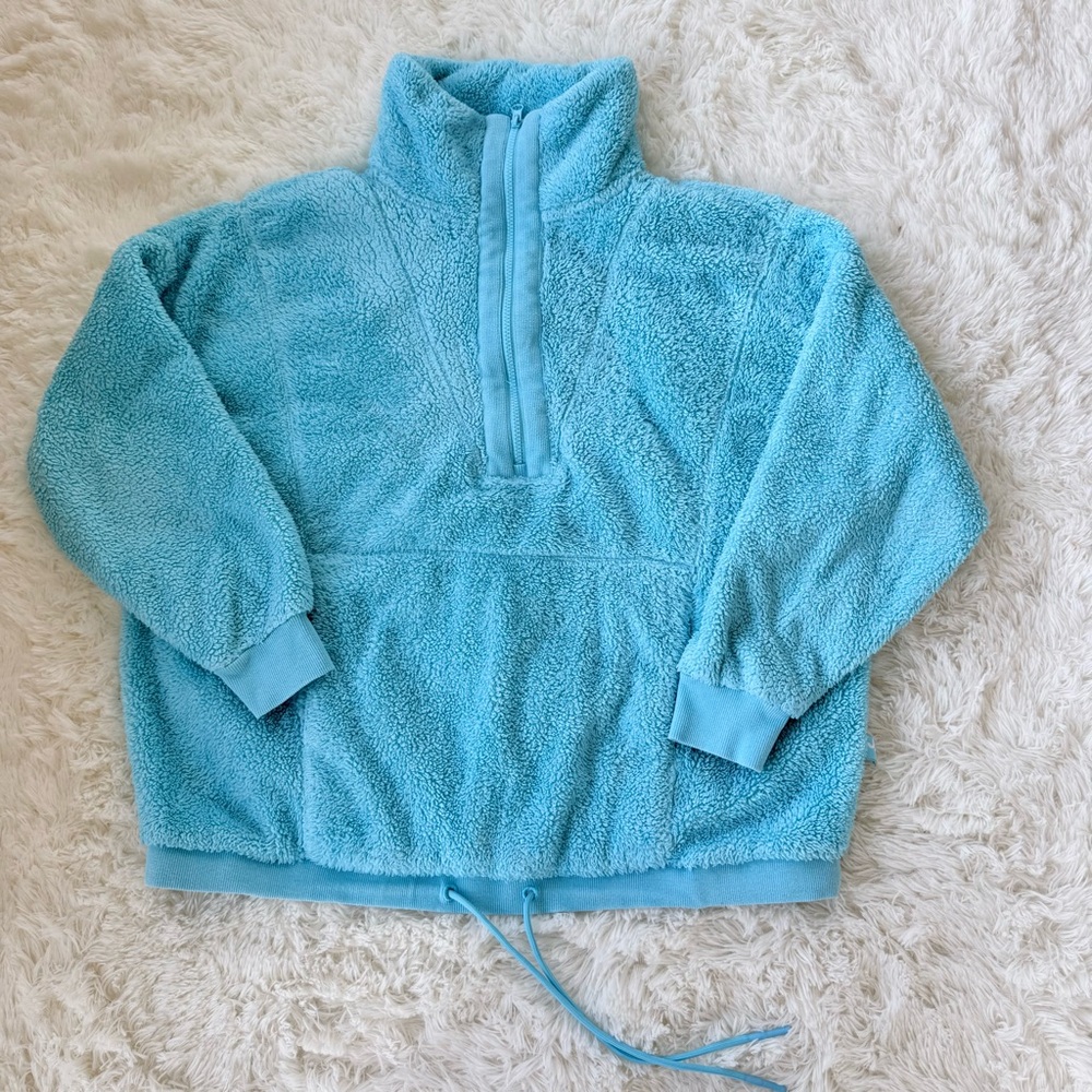 JoyLab Blue Sherpa 1/4 Zip Pullover